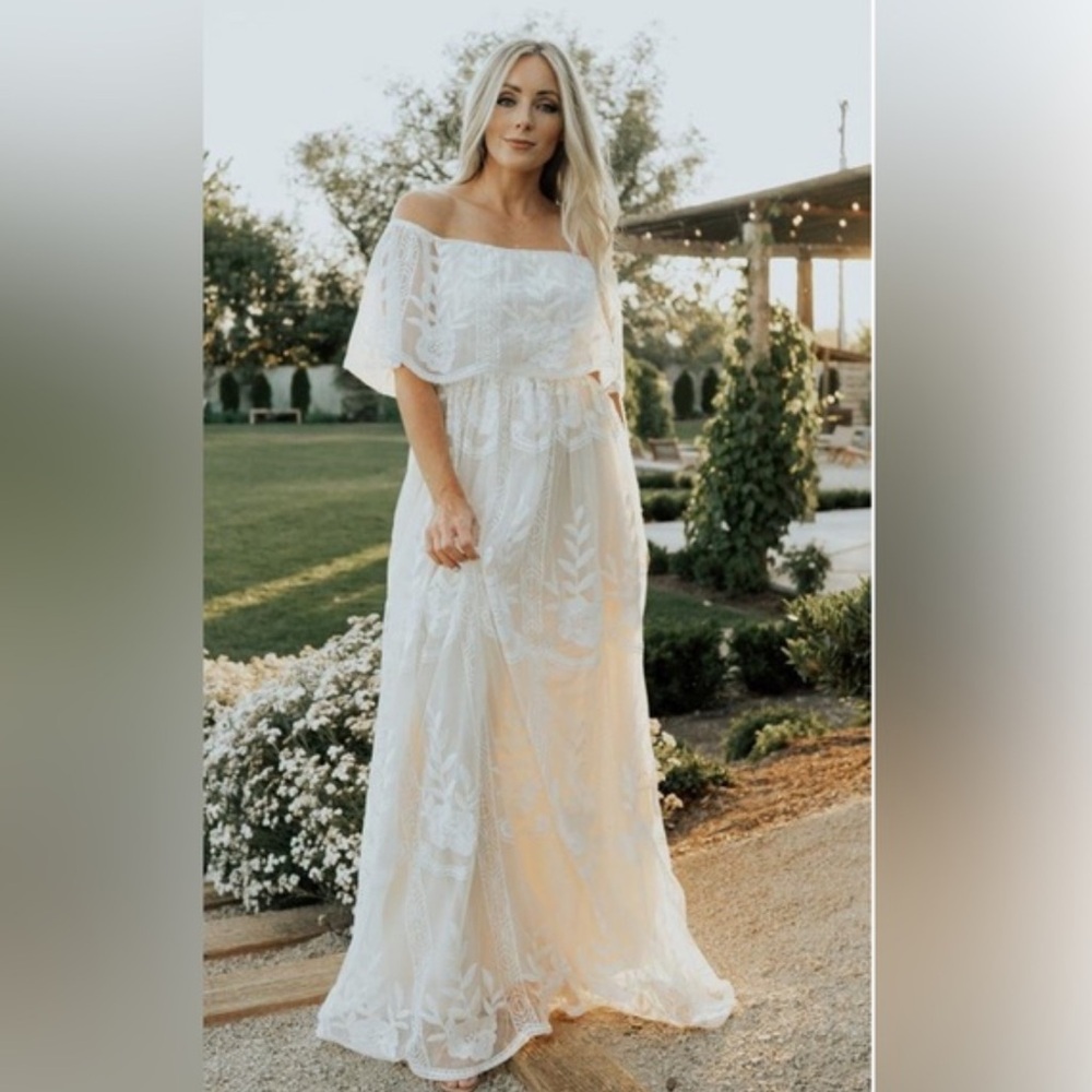 NWT Baltic Born Leon White Cream Maxi Dress
